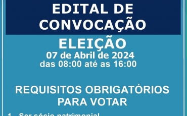Eleição Clube Balneário Diacui  Dia 07 de abril de 2024 a partir das 08:00 até as 16:00.