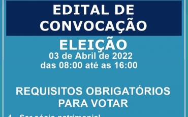 Eleição Clube Balneário Diacui  Dia 03 de abril de 2022 a partir das 08:00 até as 16:00.
